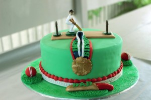 Cricket Themed Birthday Cake