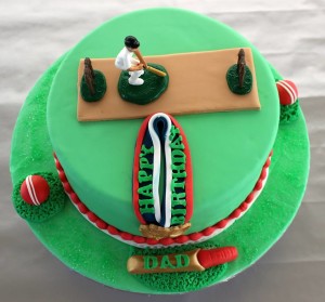 Cricket Themed Birthday Cake