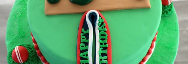 Cricket Themed Birthday Cake