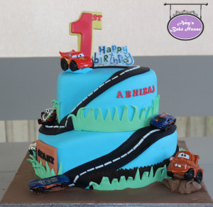 Disney & Hot Wheels Car Themed Birthday Cake