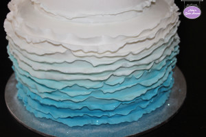 Ombre Ruffled Birthday Cake