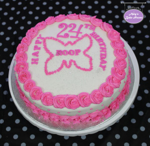 Rosette Pink Velvet Birthday Cake