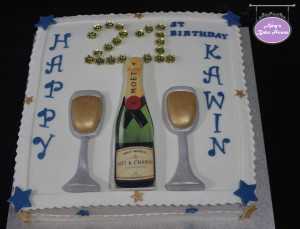 Champagne 21st Birthday Cake