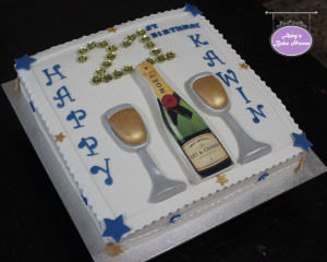 Champagne 21st Birthday Cake