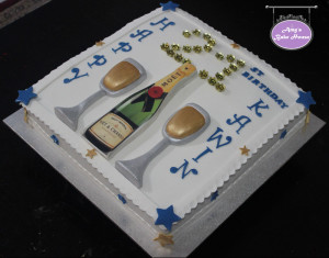 Champagne 21st Birthday Cake