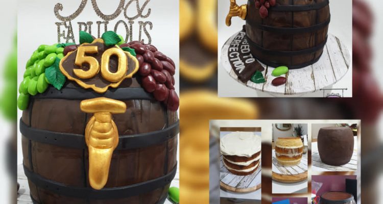 Wine Barrel Anniversary Cake