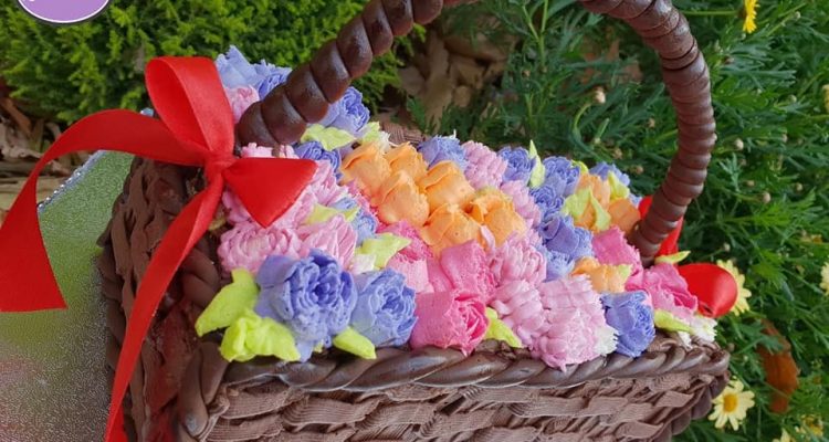 Edible Flower Basket Cake