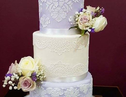 Damask Design Wedding Cake