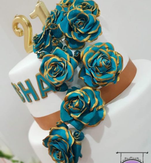 21st Rose Floral Deco Cake