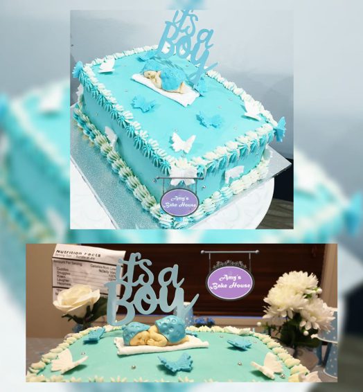 Blue Themed Baby Shower Cake