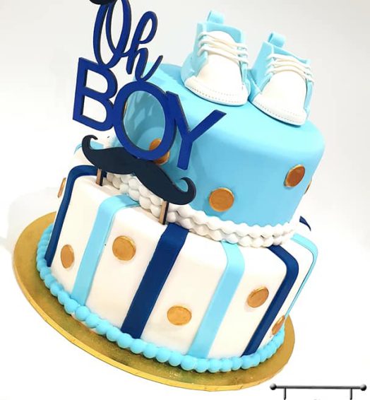 Bootie Oh Boy Timber Baby Shower Cake