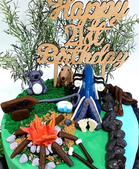 Camping Themed 21st Birthday Cake
