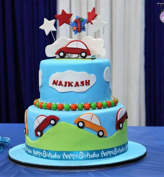 2 tier Car Themed cake