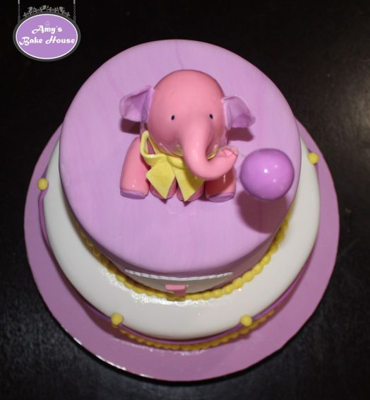 Pink Elephant Birthday Cake