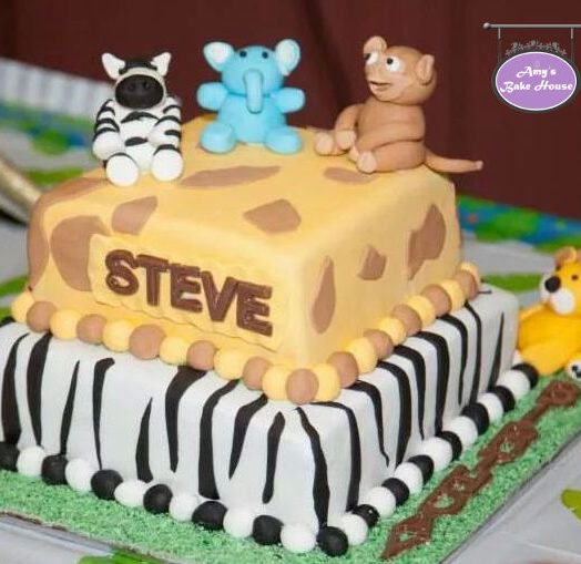 Jungle Theme Birthday Cake