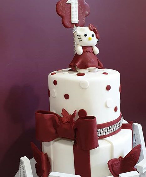 Hello Kitty Themed 1st Birthday Cake