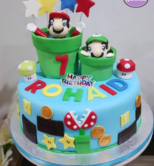 Mario Themed Cake