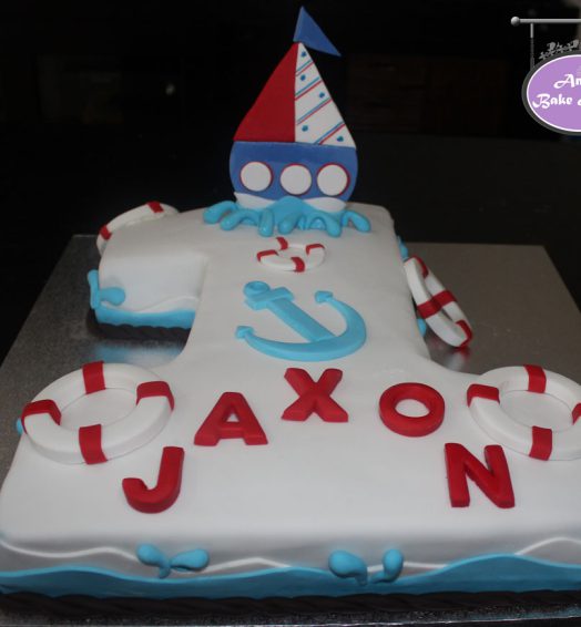 No 1 Nautical Birthday Cake