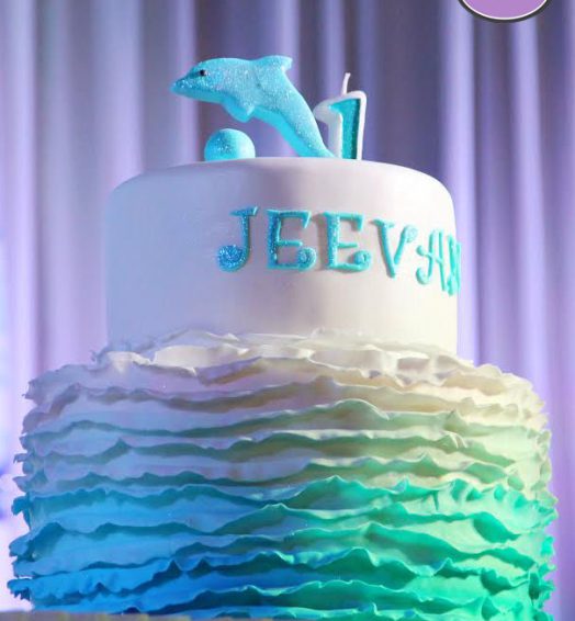 Ombre Ruffled Birthday Cake