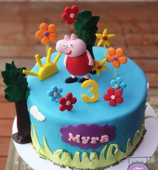 Peppa Pig Themed 3rd Birthday Cake