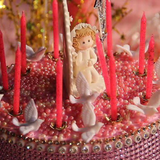 Holy Communion Pink Velvet Cake