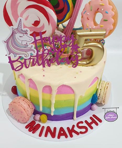 Unicorn Themed 5th Birthday Cake