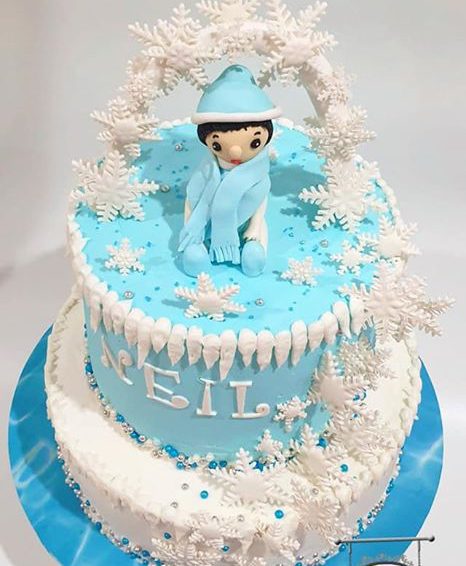 Winter Wonderland 1st Birthday Cake