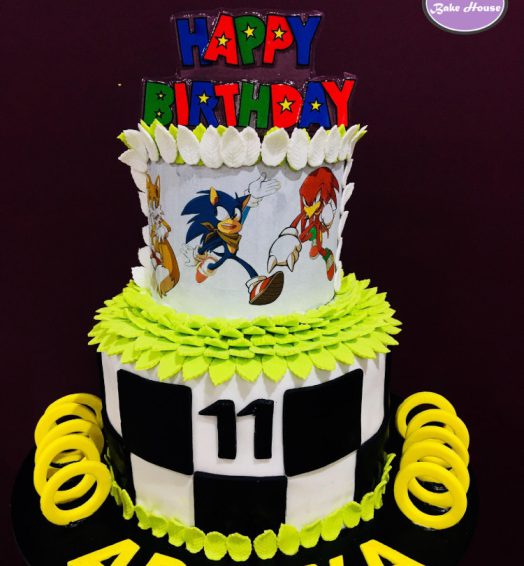 Sonic the Hedgehog themed cake
