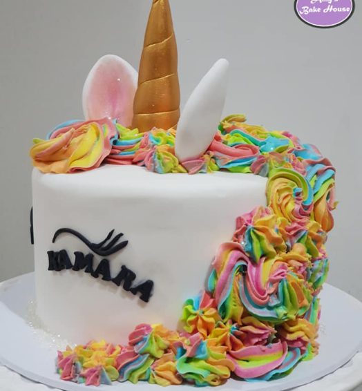 Unicorn Themed Rainbow Cake