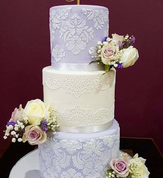 Damask Design Wedding Cake