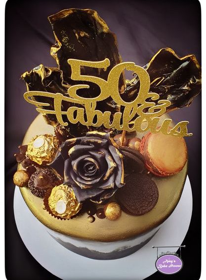 Black & Gold Chocolate  Themed Cake