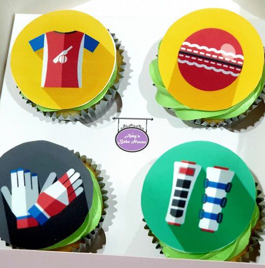 Cricket Themed Cupcakes