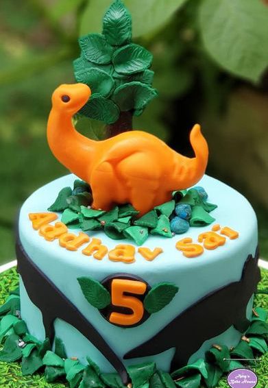 Dinosaur Themed Chocolate Cake