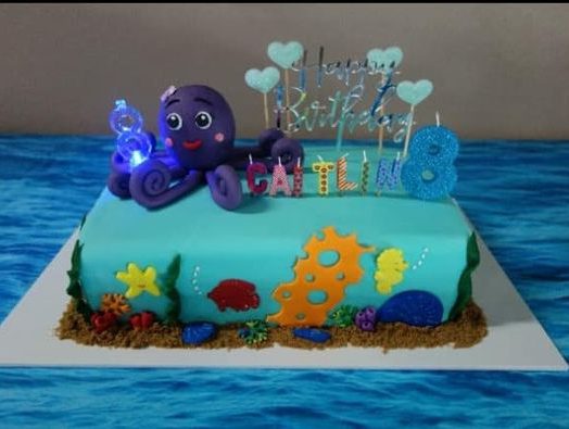 Underwater Themed Vanilla Cake