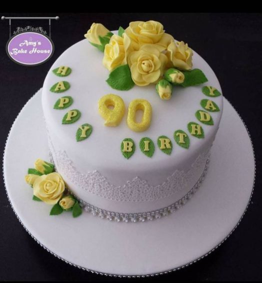 Elegant 90 Years Cake